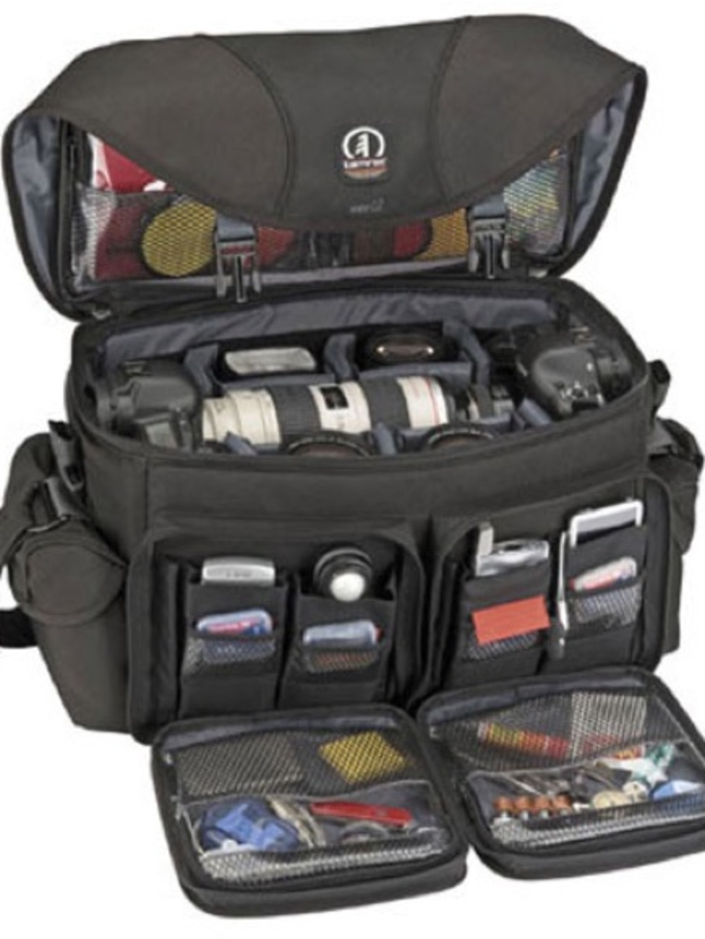 Tamrac Pro 12 Black Camera Gear Bag with Multiple Accessory Pockets.